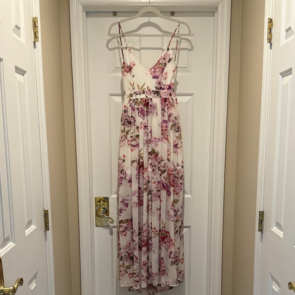Miss Avenue Pink and Purple Floral Maxi Dress